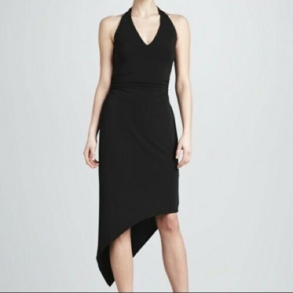 David Meister Black Halter Tube Dress